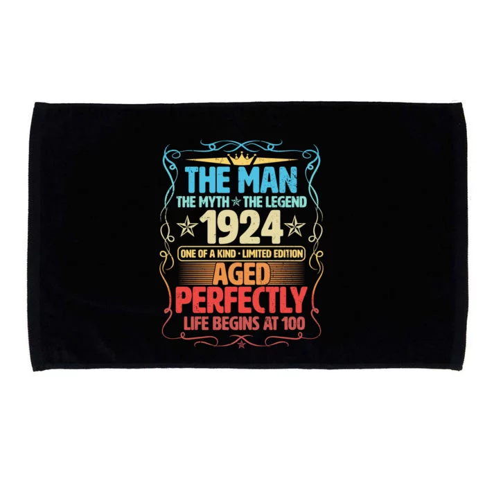 The Man Myth Legend 1924 Aged Perfectly 100th Birthday Microfiber Hand Towel