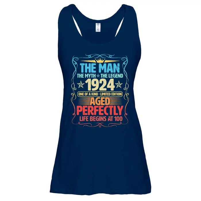 The Man Myth Legend 1924 Aged Perfectly 100th Birthday Ladies Essential Flowy Tank