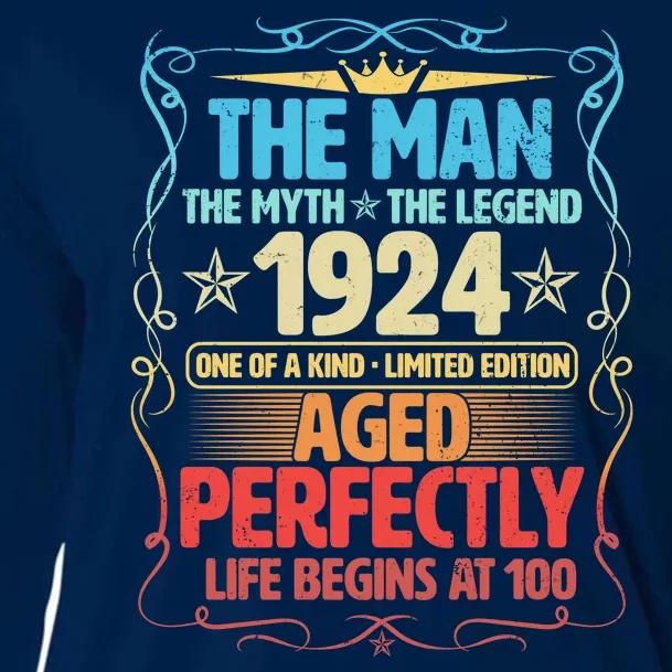 The Man Myth Legend 1924 Aged Perfectly 100th Birthday Cooling Performance Long Sleeve Crew