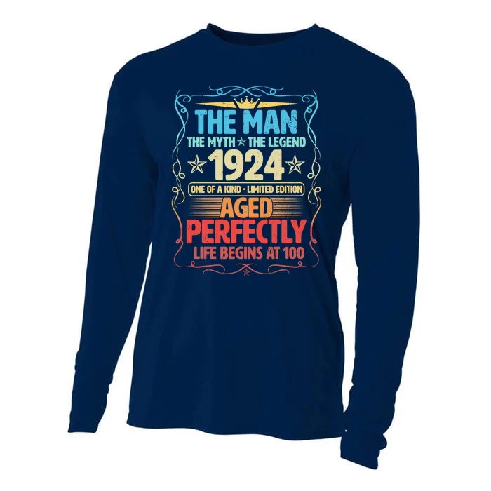 The Man Myth Legend 1924 Aged Perfectly 100th Birthday Cooling Performance Long Sleeve Crew