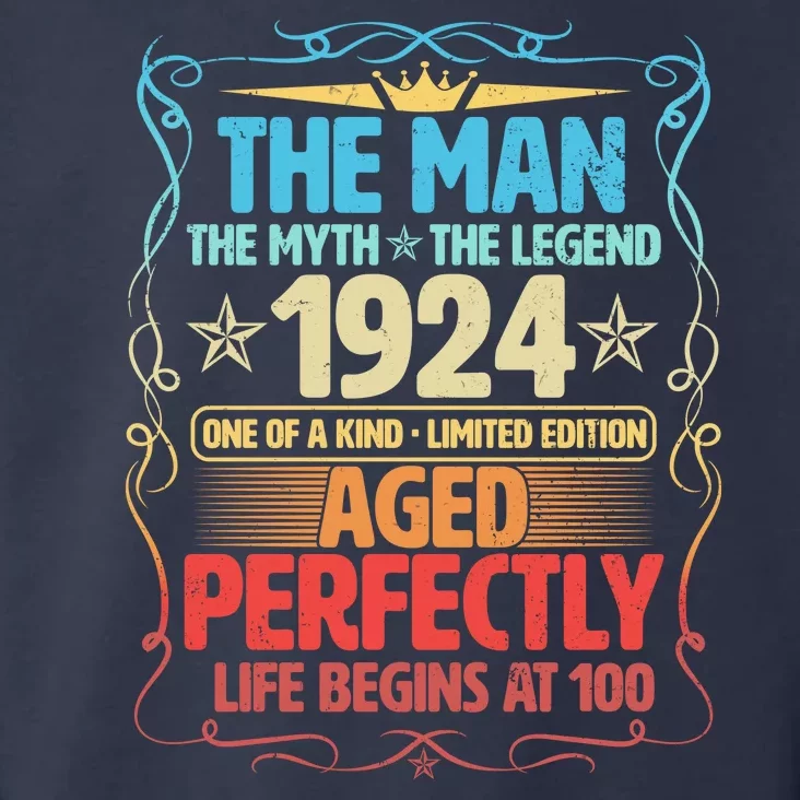 The Man Myth Legend 1924 Aged Perfectly 100th Birthday Toddler Hoodie