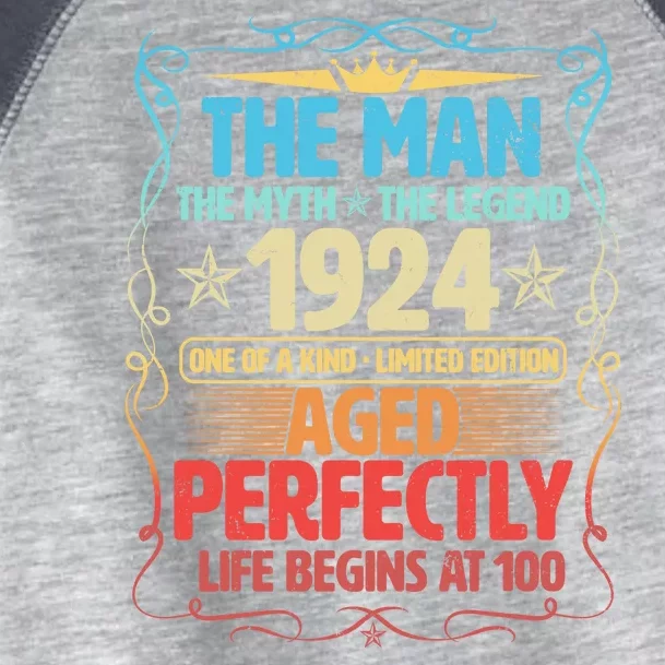 The Man Myth Legend 1924 Aged Perfectly 100th Birthday Toddler Fine Jersey T-Shirt