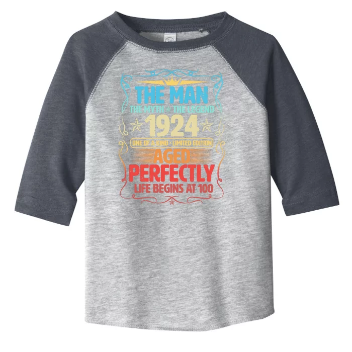 The Man Myth Legend 1924 Aged Perfectly 100th Birthday Toddler Fine Jersey T-Shirt