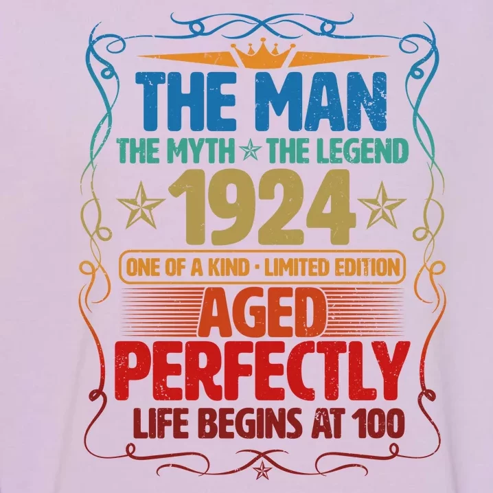 The Man Myth Legend 1924 Aged Perfectly 100th Birthday Garment-Dyed Sweatshirt