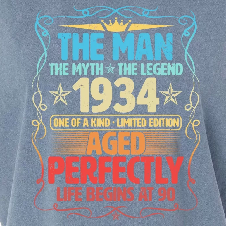 The Man Myth Legend 1934 Aged Perfectly 90th Birthday Garment-Dyed Women's Muscle Tee