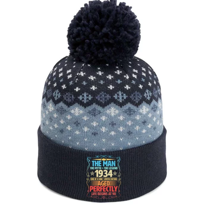 The Man Myth Legend 1934 Aged Perfectly 90th Birthday The Baniff Cuffed Pom Beanie