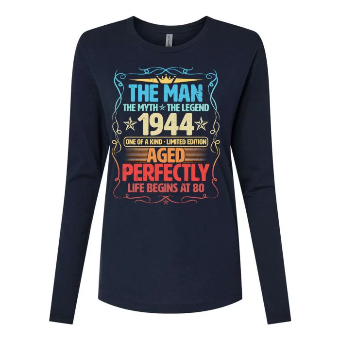 The Man Myth Legend 1944 Aged Perfectly 80th Birthday Womens Cotton Relaxed Long Sleeve T-Shirt