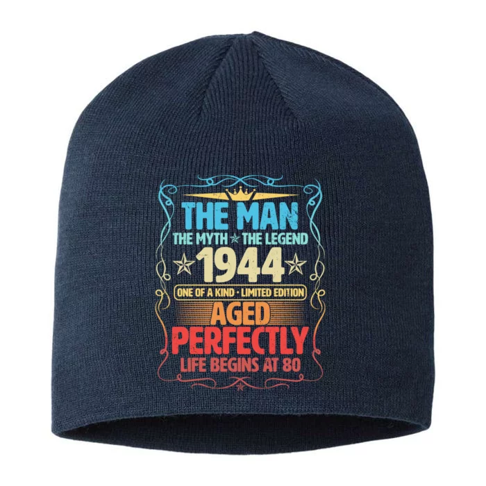 The Man Myth Legend 1944 Aged Perfectly 80th Birthday 8 1/2in Sustainable Knit Beanie