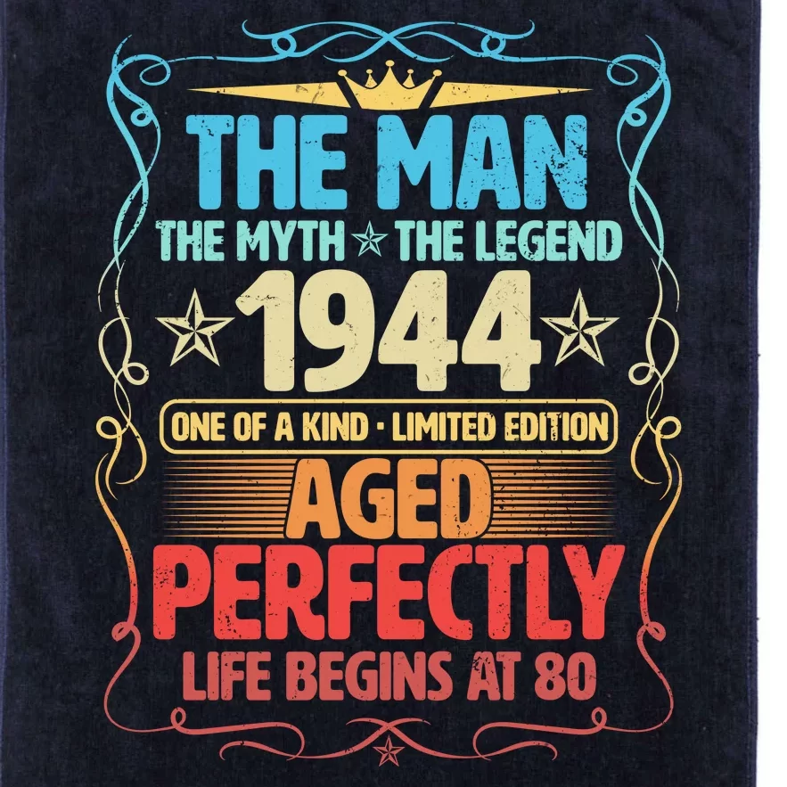 The Man Myth Legend 1944 Aged Perfectly 80th Birthday Platinum Collection Golf Towel