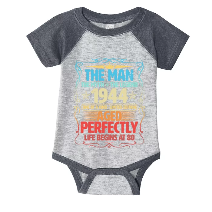 The Man Myth Legend 1944 Aged Perfectly 80th Birthday Infant Baby Jersey Bodysuit