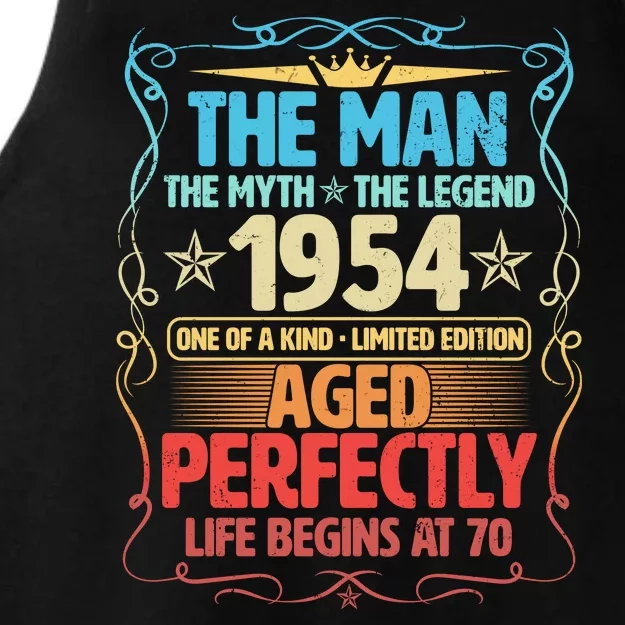 The Man Myth Legend 1954 Aged Perfectly 70th Birthday Ladies Tri-Blend Wicking Tank