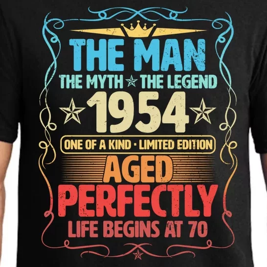 The Man Myth Legend 1954 Aged Perfectly 70th Birthday Pajama Set