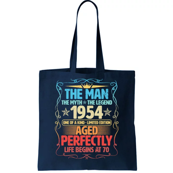 The Man Myth Legend 1954 Aged Perfectly 70th Birthday Tote Bag