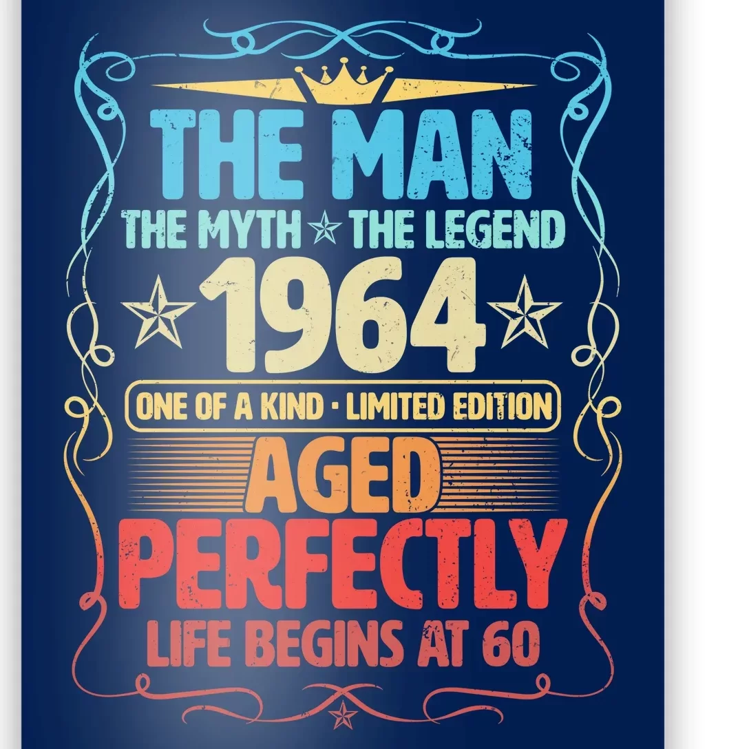 The Man Myth Legend 1964 Aged Perfectly 60th Birthday Poster