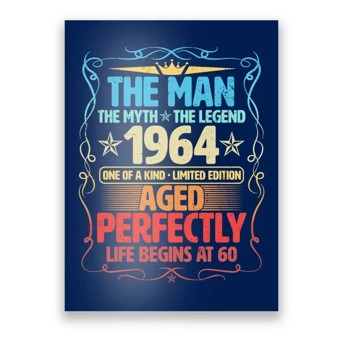 The Man Myth Legend 1964 Aged Perfectly 60th Birthday Poster