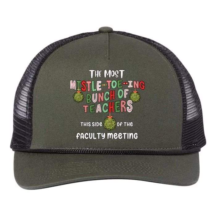 The Most Mistletoeing Bunch Of Teachers This Side Of The Faculty Retro Rope Trucker Hat Cap