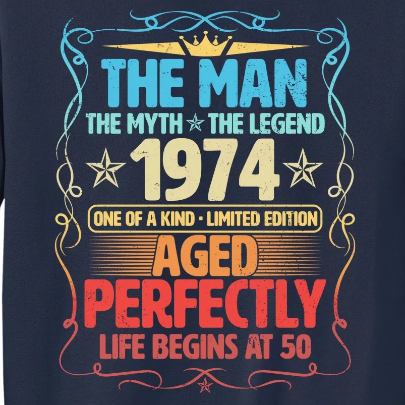 The Man Myth Legend 1974 Aged Perfectly 50th Birthday Sweatshirt