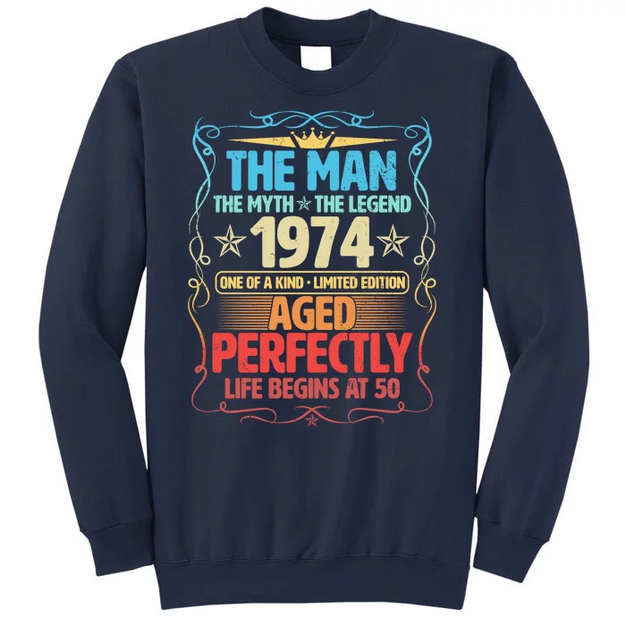 The Man Myth Legend 1974 Aged Perfectly 50th Birthday Sweatshirt