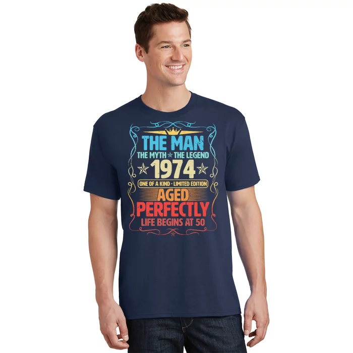 The Man Myth Legend 1974 Aged Perfectly 50th Birthday T-Shirt