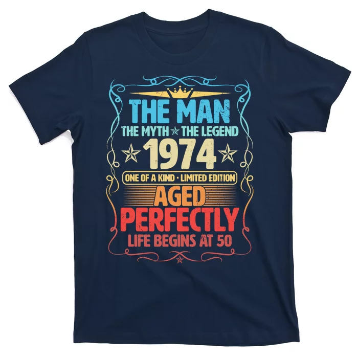 The Man Myth Legend 1974 Aged Perfectly 50th Birthday T-Shirt