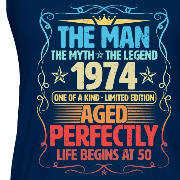 The Man Myth Legend 1974 Aged Perfectly 50th Birthday Ladies Essential Flowy Tank