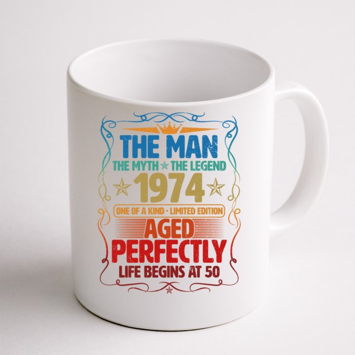 The Man Myth Legend 1974 Aged Perfectly 50th Birthday Front & Back Coffee Mug