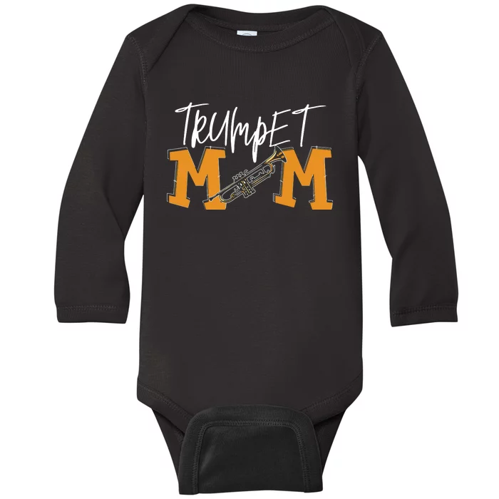 Trumpet Mom Marching Band Mom Baby Long Sleeve Bodysuit