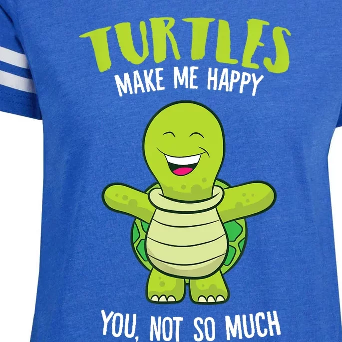 Turtles Make Me Happy Love Turtles Enza Ladies Jersey Football T-Shirt