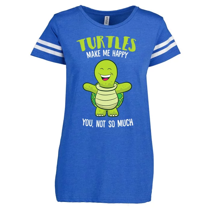 Turtles Make Me Happy Love Turtles Enza Ladies Jersey Football T-Shirt