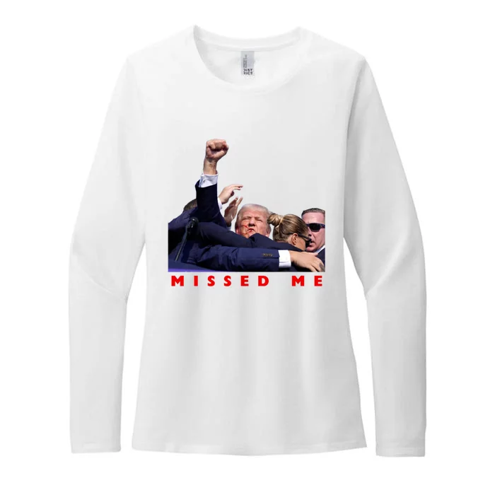 Trump Missed Me Womens CVC Long Sleeve Shirt