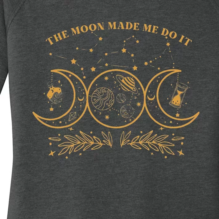 The Moon Made Me Do It Messy Bun Witch Sunglasses Women's Perfect Tri Tunic Long Sleeve Shirt