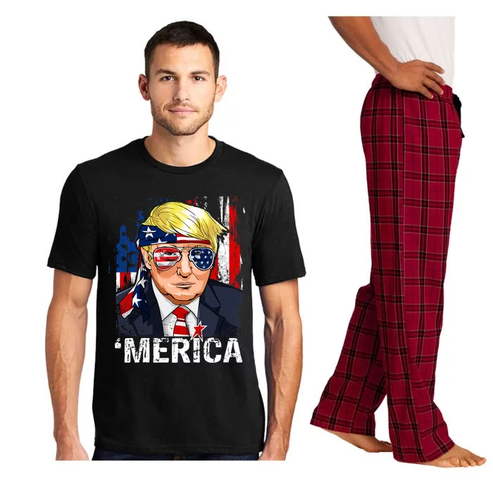 Trump Merica Murica 4th Of July Pajama Set