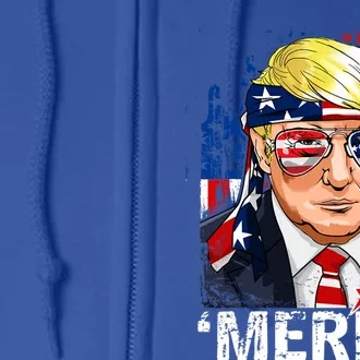 Trump Merica Murica 4th Of July Full Zip Hoodie