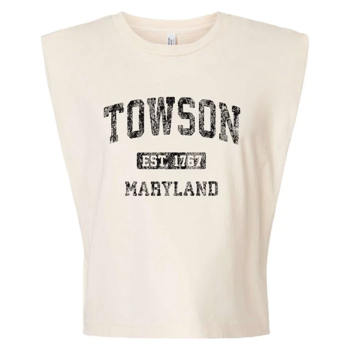 Towson Maryland Md Vintage Athletic Sports Design Garment-Dyed Women's Muscle Tee