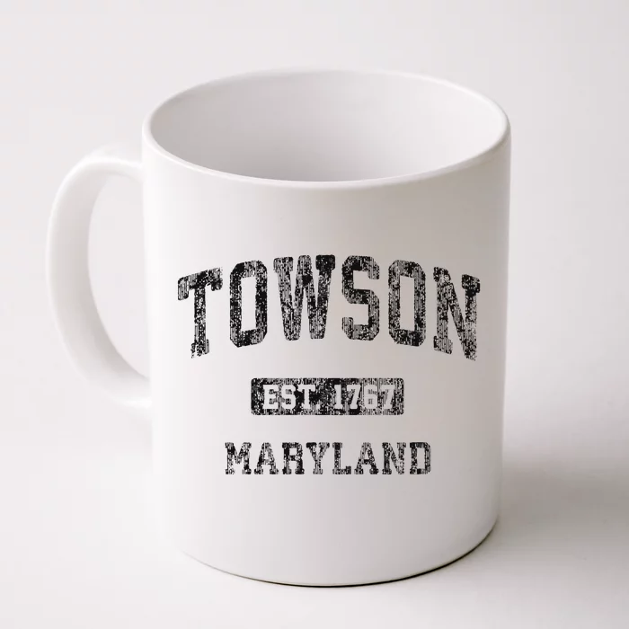 Towson Maryland Md Vintage Athletic Sports Design Front & Back Coffee Mug