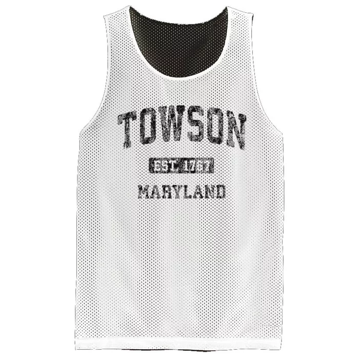 Towson Maryland Md Vintage Athletic Sports Design Mesh Reversible Basketball Jersey Tank