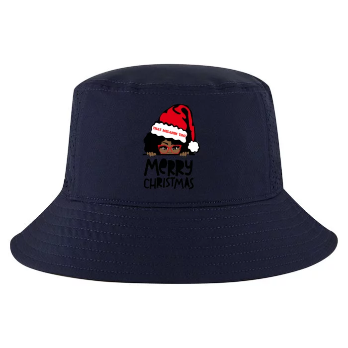 That Melanin Merry Christmas Mrs Claus Black Peeking Santa Cute Gift Cool Comfort Performance Bucket Hat