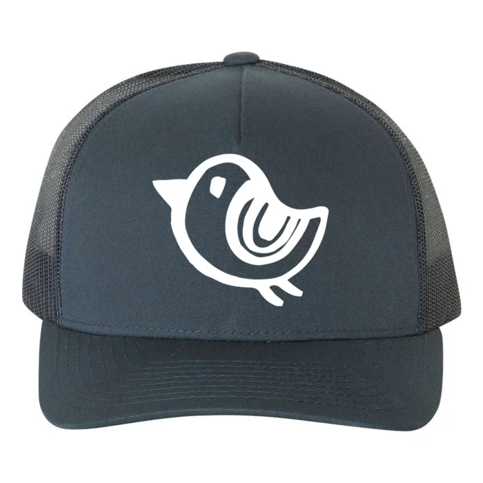 Tweet Miss Melodie Bird, White Yupoong Adult 5-Panel Trucker Hat