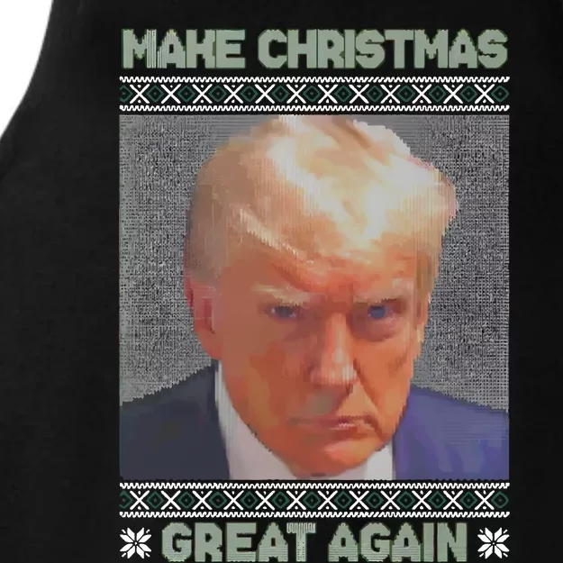 Trump Mugshot Make Christmas Great Again Ladies Tri-Blend Wicking Tank