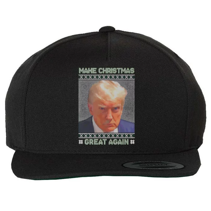 Trump Mugshot Make Christmas Great Again Wool Snapback Cap