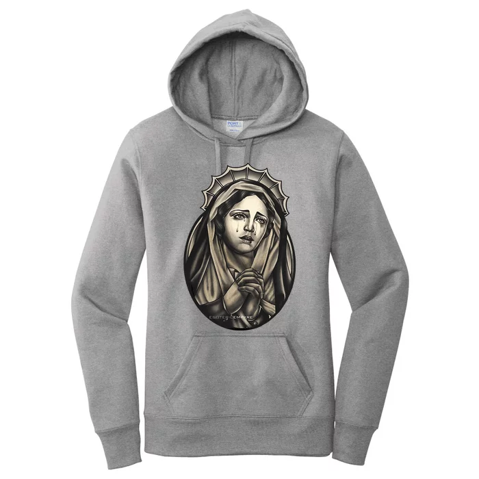 Tattoo Mother Mary Mother of God Women's Pullover Hoodie