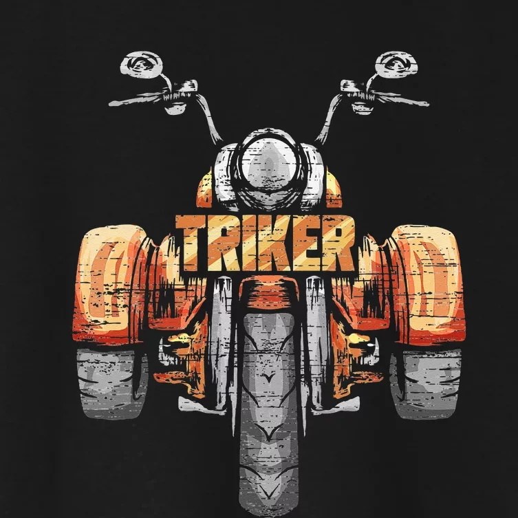 Triker Motortrike Motorcycle Trike Three Wheeler Biker Gift Women's Crop Top Tee