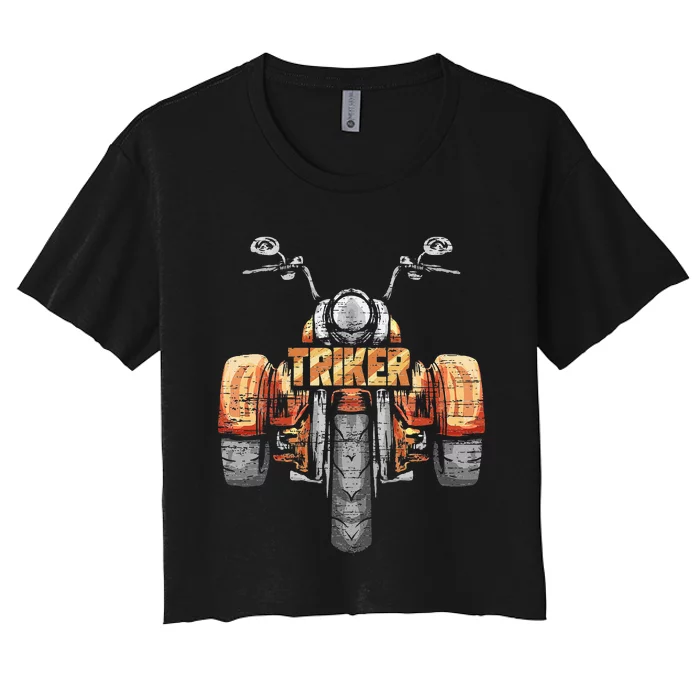 Triker Motortrike Motorcycle Trike Three Wheeler Biker Gift Women's Crop Top Tee