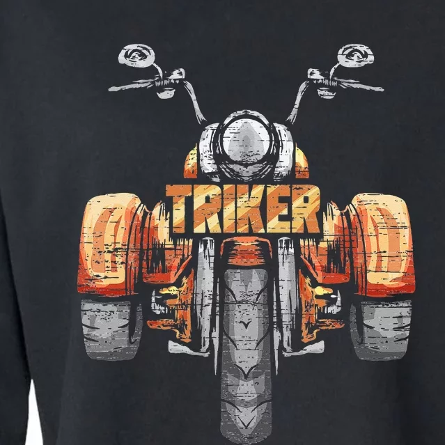 Triker Motortrike Motorcycle Trike Three Wheeler Biker Gift Cropped Pullover Crew