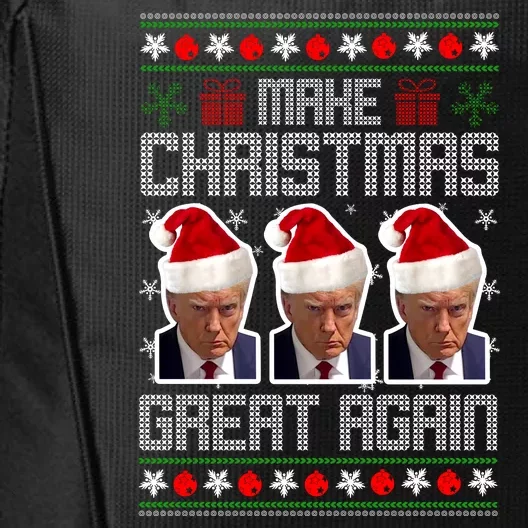 Trump Mugshot Make Christmas Great Again Funny Ugly City Backpack