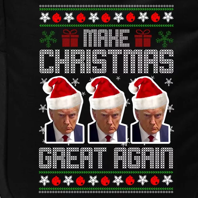 Trump Mugshot Make Christmas Great Again Funny Ugly Impact Tech Backpack