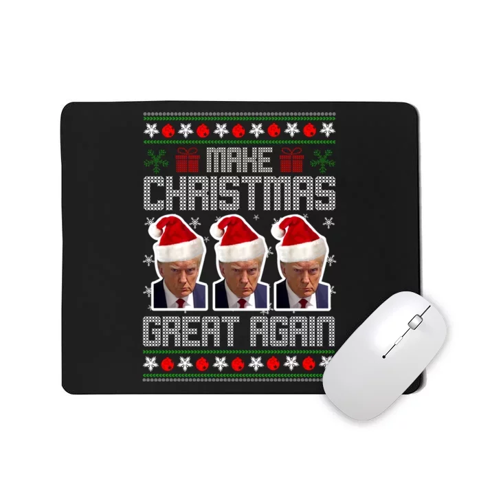 Trump Mugshot Make Christmas Great Again Funny Ugly Mousepad