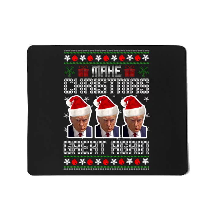 Trump Mugshot Make Christmas Great Again Funny Ugly Mousepad