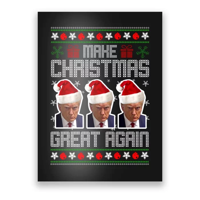 Trump Mugshot Make Christmas Great Again Funny Ugly Poster