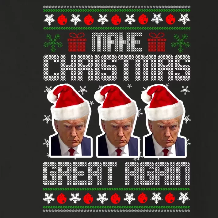 Trump Mugshot Make Christmas Great Again Funny Ugly Toddler Long Sleeve Shirt